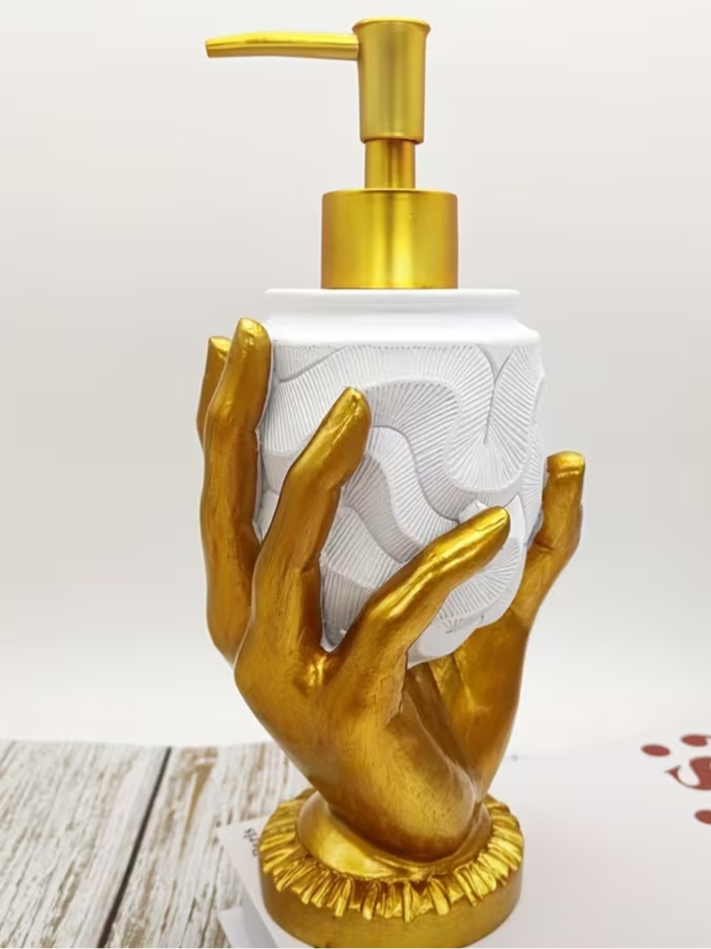 🤍 Luxury Gold Hand Soap Dispenser | Modern Artistic Lotion Pump ✨ Bathroom Decor